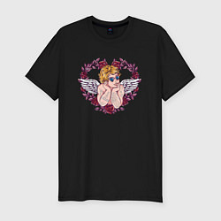 Мужская slim-футболка Ангел любви