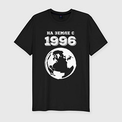 Футболка slim-fit На Земле с 1996 с краской на темном, цвет: черный