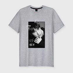 Футболка slim-fit Котик Ян Ян, цвет: меланж