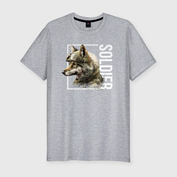Мужская slim-футболка Wolf soldier