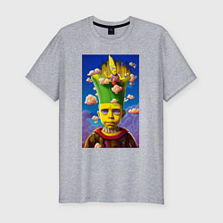 Мужская slim-футболка Bart Simpson - neural network - fantasy - art