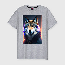 Мужская slim-футболка Свободный Волк