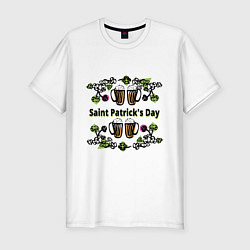 Мужская slim-футболка День святого патрика-квадрат