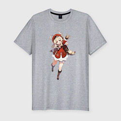 Футболка slim-fit Кли из Genshin Impact, цвет: меланж
