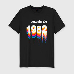 Футболка slim-fit Made in 1982 liquid art, цвет: черный