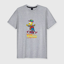 Мужская slim-футболка Bart to the future