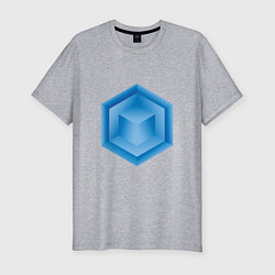 Мужская slim-футболка Многоугольник с кубом внутри