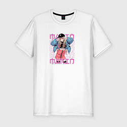 Футболка slim-fit Модница Марин Китагава, цвет: белый