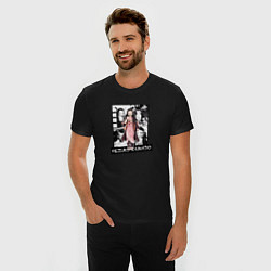 Футболка slim-fit Незуко Камадо на фоне манги, цвет: черный — фото 2