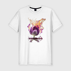 Мужская slim-футболка Брызги тюльпана