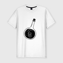 Мужская slim-футболка Медуза в бутылке