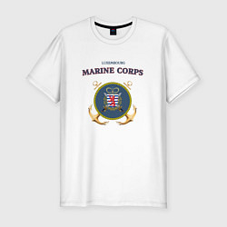 Футболка slim-fit Корпус морской пехоты княжества Люксембург, цвет: белый