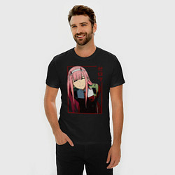 Футболка slim-fit Zero Two anime girl, цвет: черный — фото 2