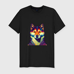 Мужская slim-футболка Shibu inu dog