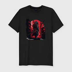 Футболка slim-fit Японский ниндзя - самурай, цвет: черный
