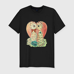 Футболка slim-fit Одна любовь на двоих, цвет: черный