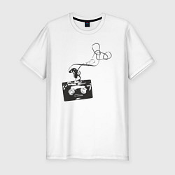 Футболка slim-fit Cassette tape, цвет: белый