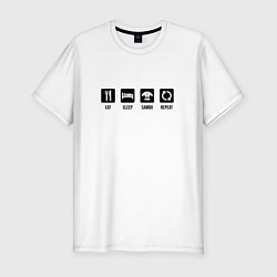 Футболка slim-fit Еда сон самбо повторить, цвет: белый