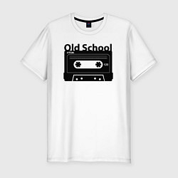 Футболка slim-fit Old school music, цвет: белый