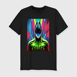 Футболка slim-fit Alien - neural network - neon, цвет: черный