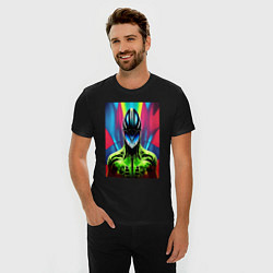 Футболка slim-fit Alien - neural network - neon, цвет: черный — фото 2