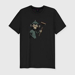 Футболка slim-fit Monkey with a hammer, цвет: черный