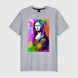 Мужская slim-футболка Mona Lisa - Gioconda - pop art