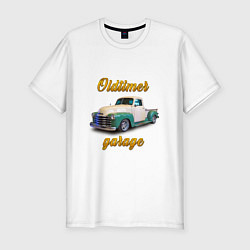 Футболка slim-fit Ретро пикап Chevrolet Thriftmaster, цвет: белый