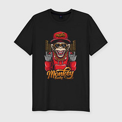 Мужская slim-футболка Monkey funky inscription