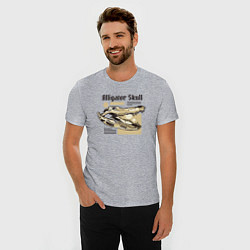 Футболка slim-fit Alligator skull, цвет: меланж — фото 2