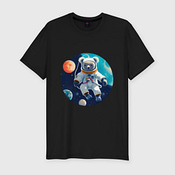 Футболка slim-fit Космическая коала, цвет: черный