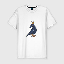 Мужская slim-футболка Ворона в короне