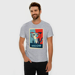 Футболка slim-fit Meow obey, цвет: меланж — фото 2