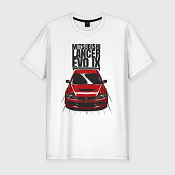 Футболка slim-fit Mitsubishi Lancer Evo IX, цвет: белый