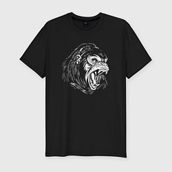 Мужская slim-футболка Обезьяна горилла