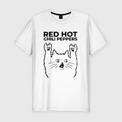 Футболка slim-fit Red Hot Chili Peppers - rock cat, цвет: белый