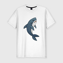 Мужская slim-футболка Недовольная плюшевая акула
