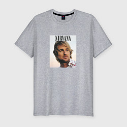 Мужская slim-футболка Nirvana Оуэн Уилсон пародия
