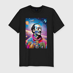 Мужская slim-футболка Salvador Dali in space