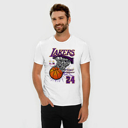 Футболка slim-fit LA Lakers Kobe, цвет: белый — фото 2