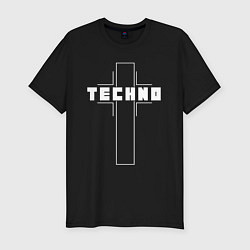 Футболка slim-fit Techno крест, цвет: черный