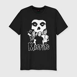 Мужская slim-футболка Misfits рок группа