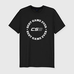 Футболка slim-fit Символ Counter Strike 2 и круглая надпись best gam, цвет: черный