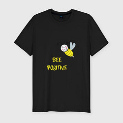 Мужская slim-футболка Позитивная пчела