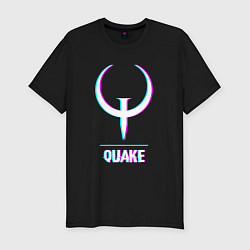 Футболка slim-fit Quake в стиле glitch и баги графики, цвет: черный