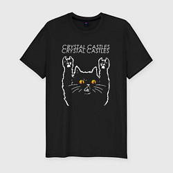 Мужская slim-футболка Crystal Castles rock cat