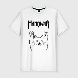 Футболка slim-fit Manowar - rock cat, цвет: белый