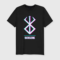 Мужская slim-футболка Символ Berserk в стиле glitch
