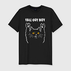 Мужская slim-футболка Fall Out Boy rock cat