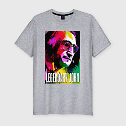Мужская slim-футболка Legendary John - The Beatles
